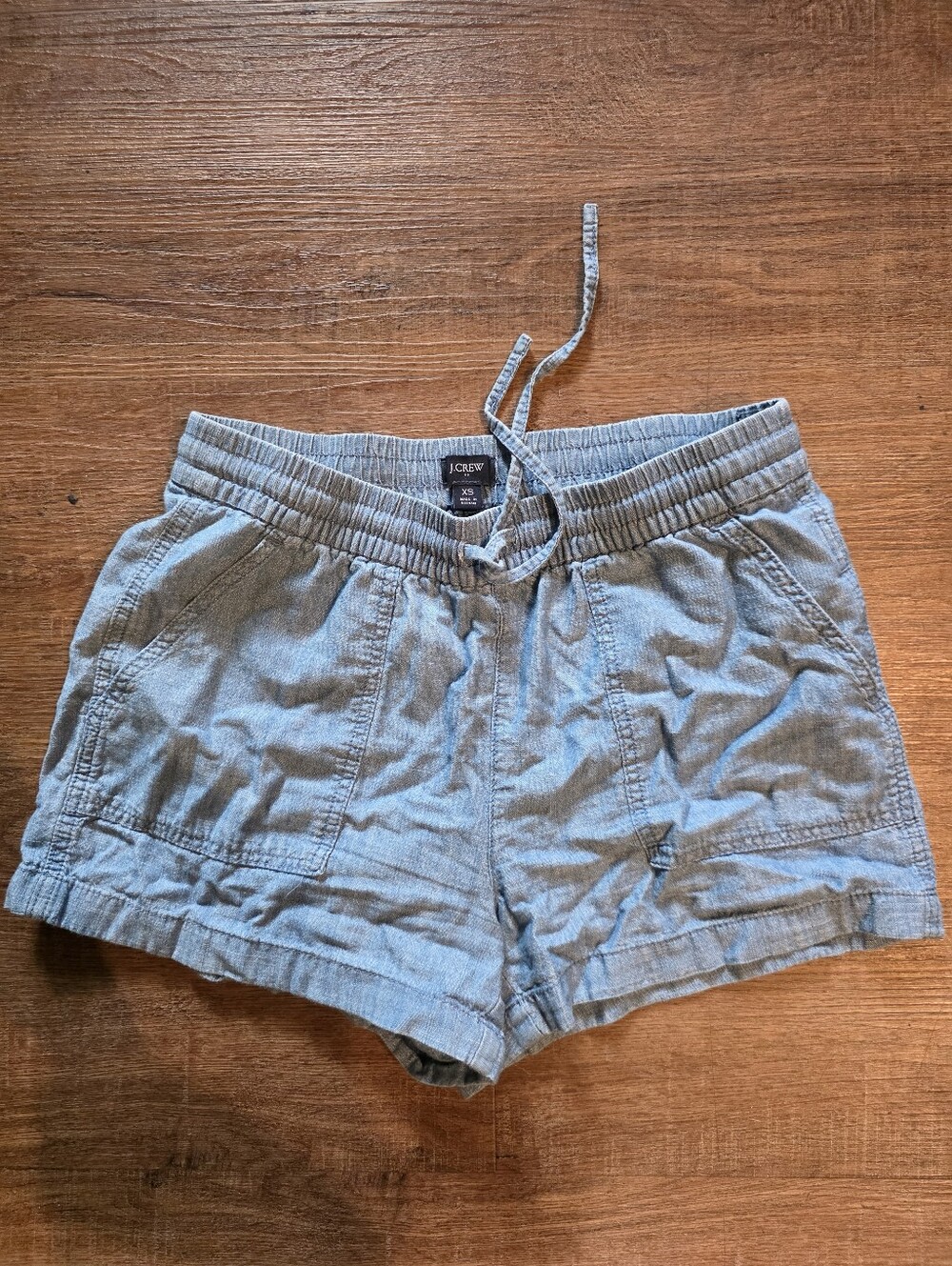 J. Crew Light Blue Denim Drawstring Cotton Shorts